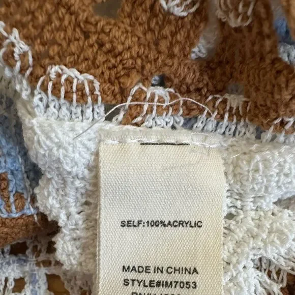 ILLA ILLA Women's Crochet Button Down Blouse Size S/M - Picture 5 of 5